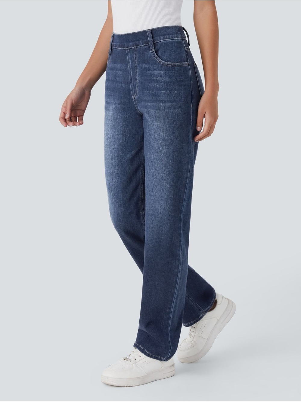 NWT Halara Flex Straight Leg Casual Blue Jeans Size S